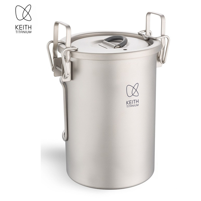 Camping Cooking Equipment - KEITH Pure Titanium Rice Cooker, 900ml