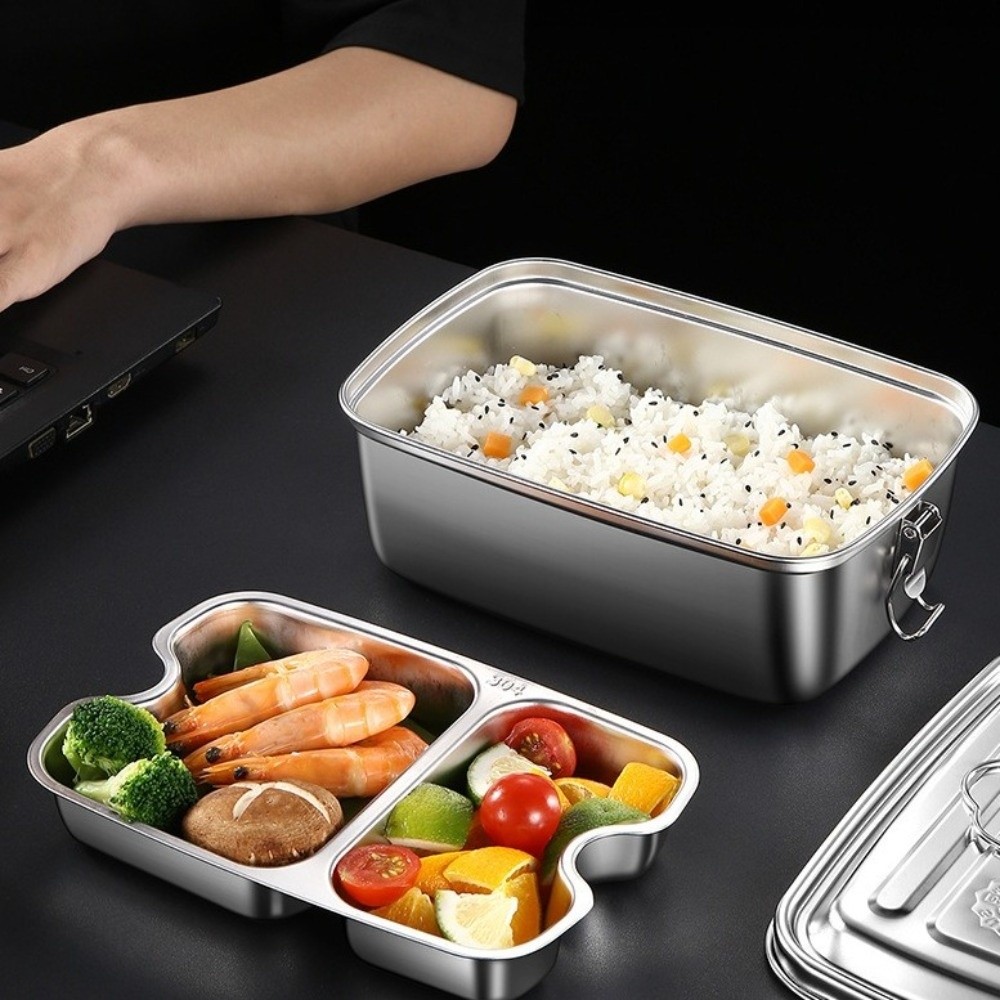 Camping Cooking Equipment - Double-layer Stainless Steel Lunch Box Divided