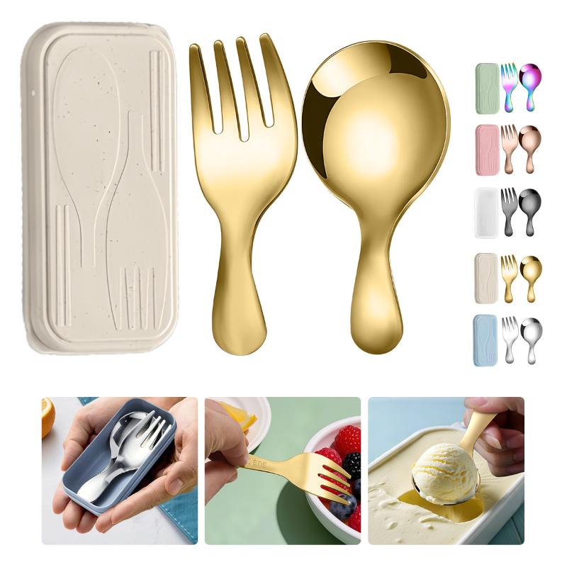 Camping Cooking Portable - Stainless Steel Tableware Set Spoon Fork