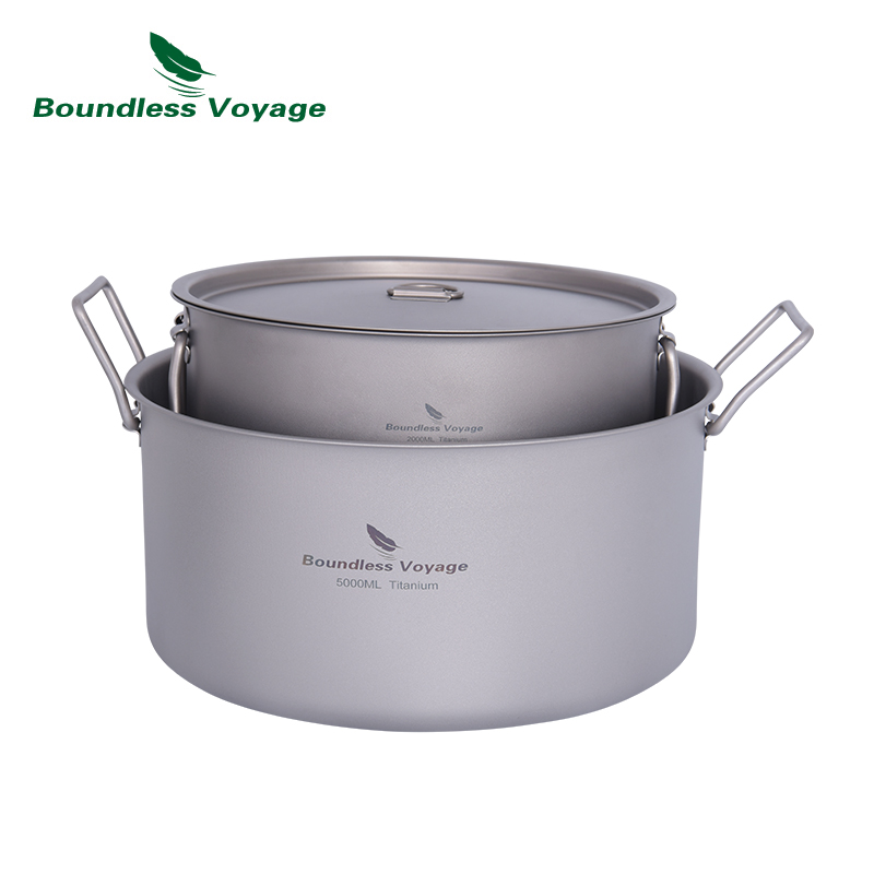 Camping Cooking Pot Large - Boundless Voyage 2L 5L Big Capacity
