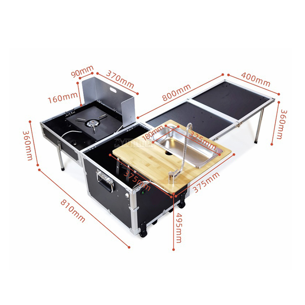 Camping Cooking Electric - Outdoor movable kitchen Cooking box Storage