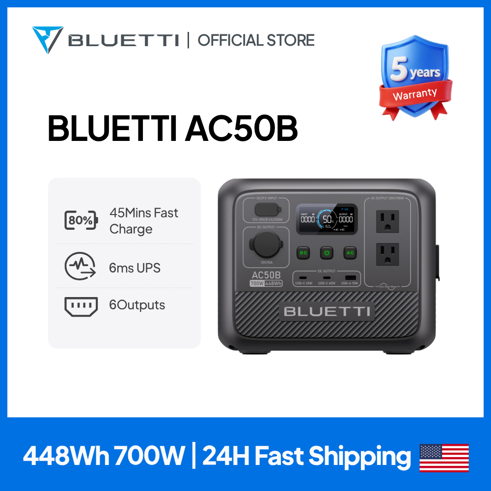 Camping Cooking Electric - BLUETTI AC50B Portable Power Station 700W
