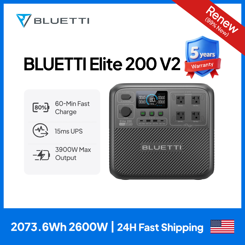 Camping Cooking Equipment - 【Renew】BLUETTI Elite 200 V2 Portable Power