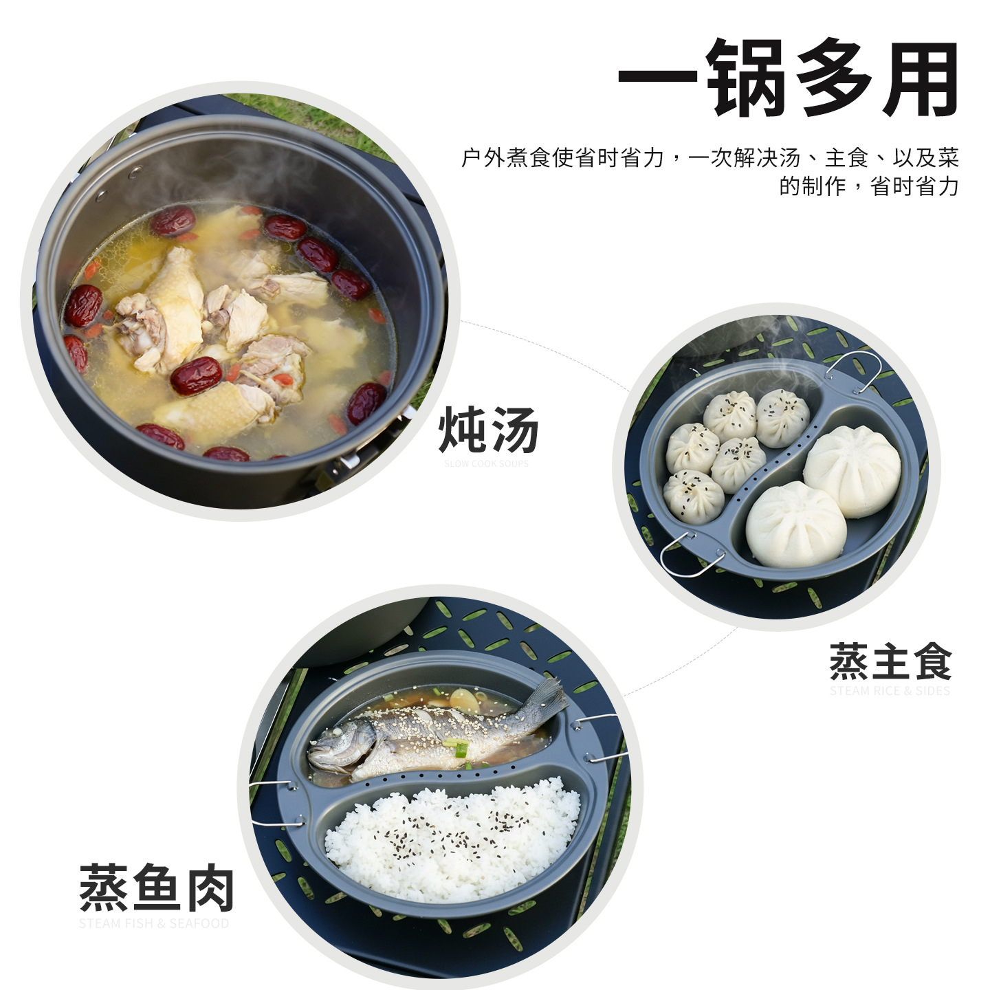6.5L Large Capacity Mandarin D - Camping Cooking Pot Large 评论和价格