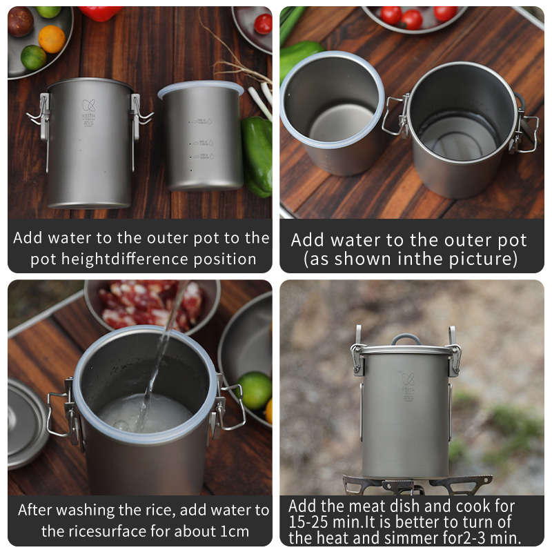 KEITH Pure Titanium Rice Cooke - Camping Cooking Equipment 评论和价格