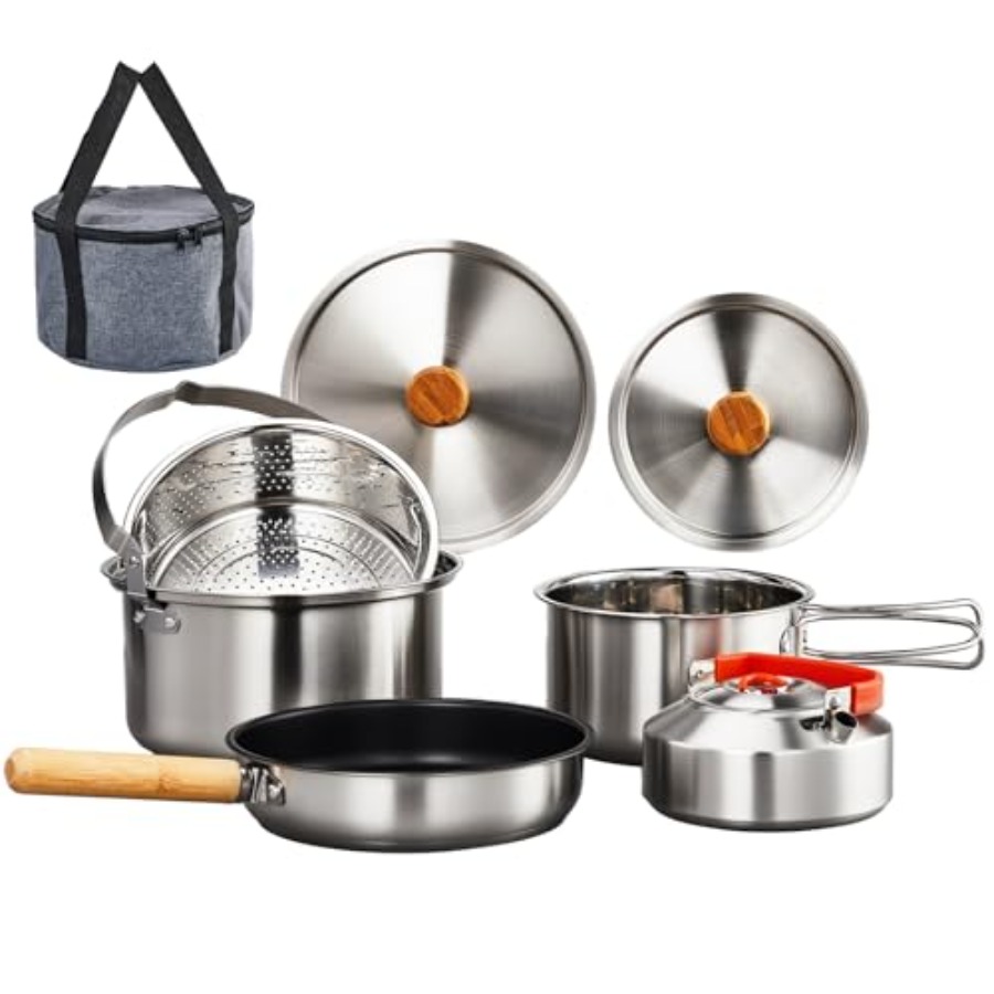 Camping Cookware Set, Lightwei - Camping Cooking Mess Kit 评论和价格
