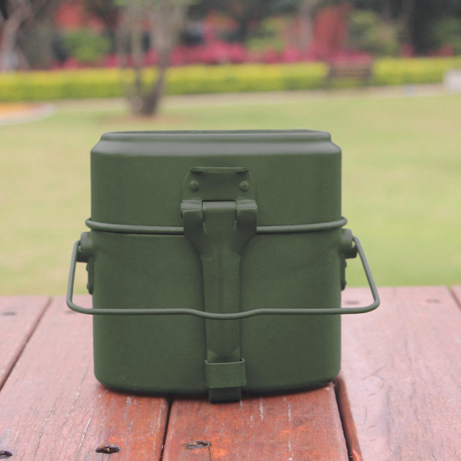 3Pcs/Set Lunch Box Aluminum Po - Camping Cooking Mess Kit 评论和价格