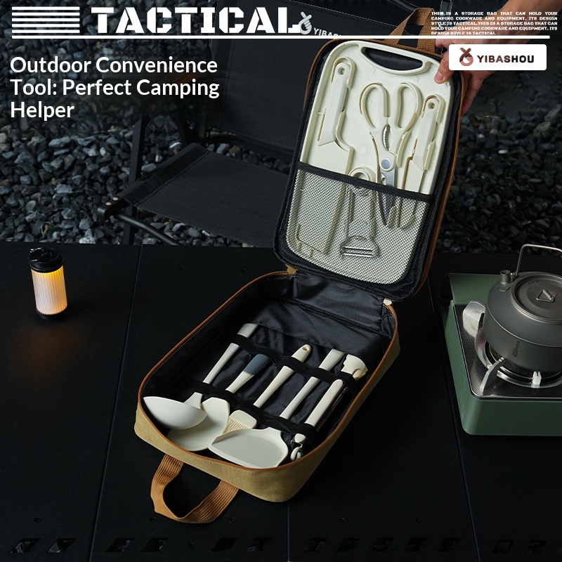 Portable 9Pcs Camping Kitchenw - Camping Cooking Gear Set 评论和价格