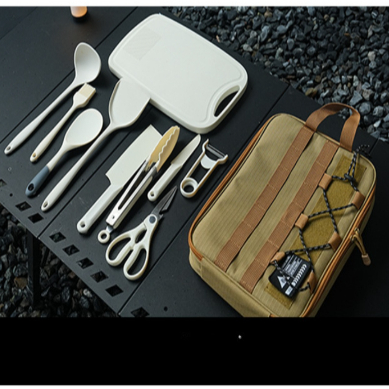Portable 9Pcs Camping Kitchenw - Camping Cooking Gear Set 评论和价格