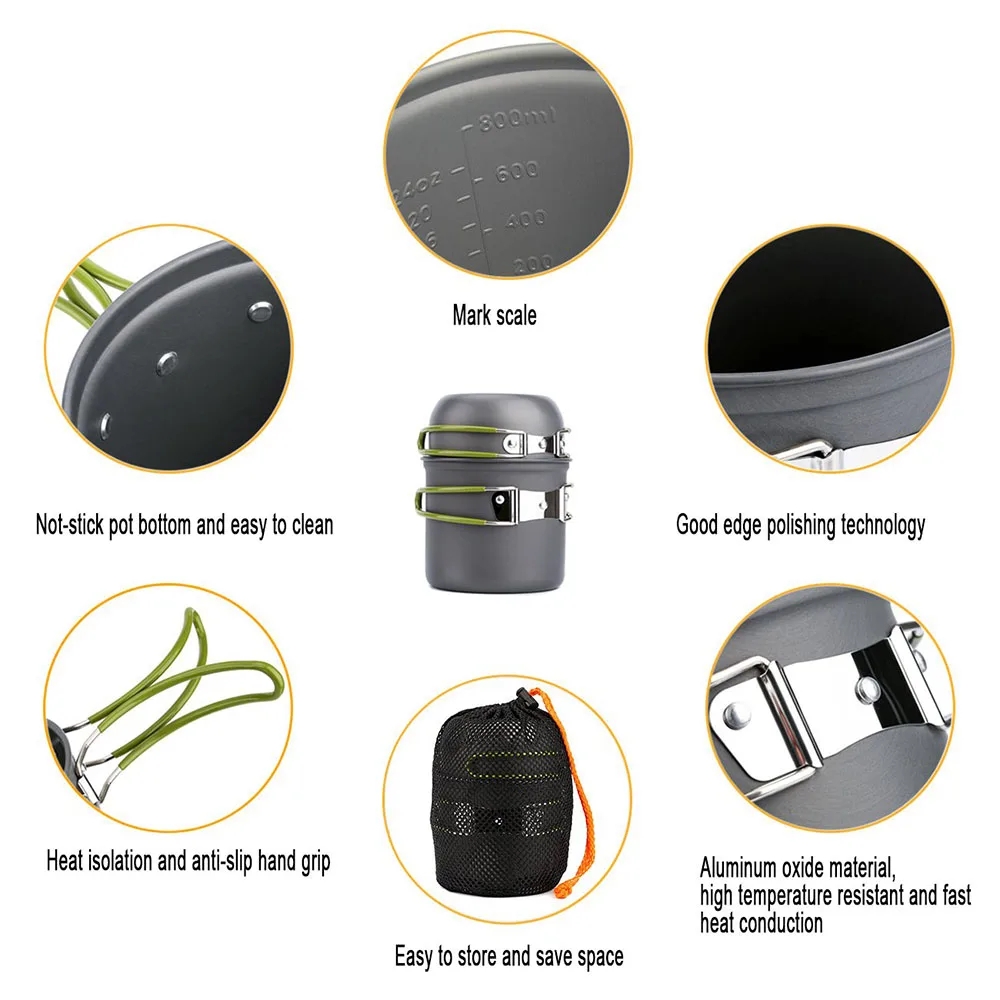 Camping Cookware Mess Kit Ultr - Camping Cooking Gear Set 评论和价格