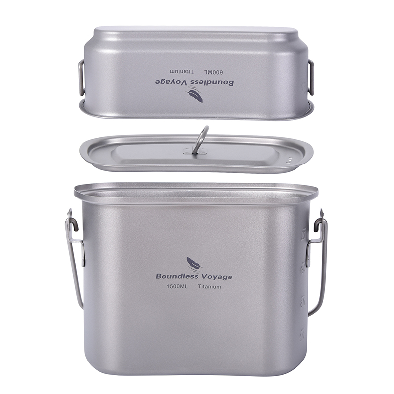 1.5L Outdoor Military Canteen  - Camping Cooking Mess Kit 评论和价格