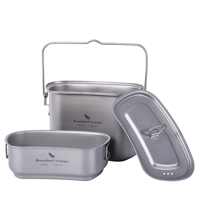 1.5L Outdoor Military Canteen  - Camping Cooking Mess Kit 评论和价格