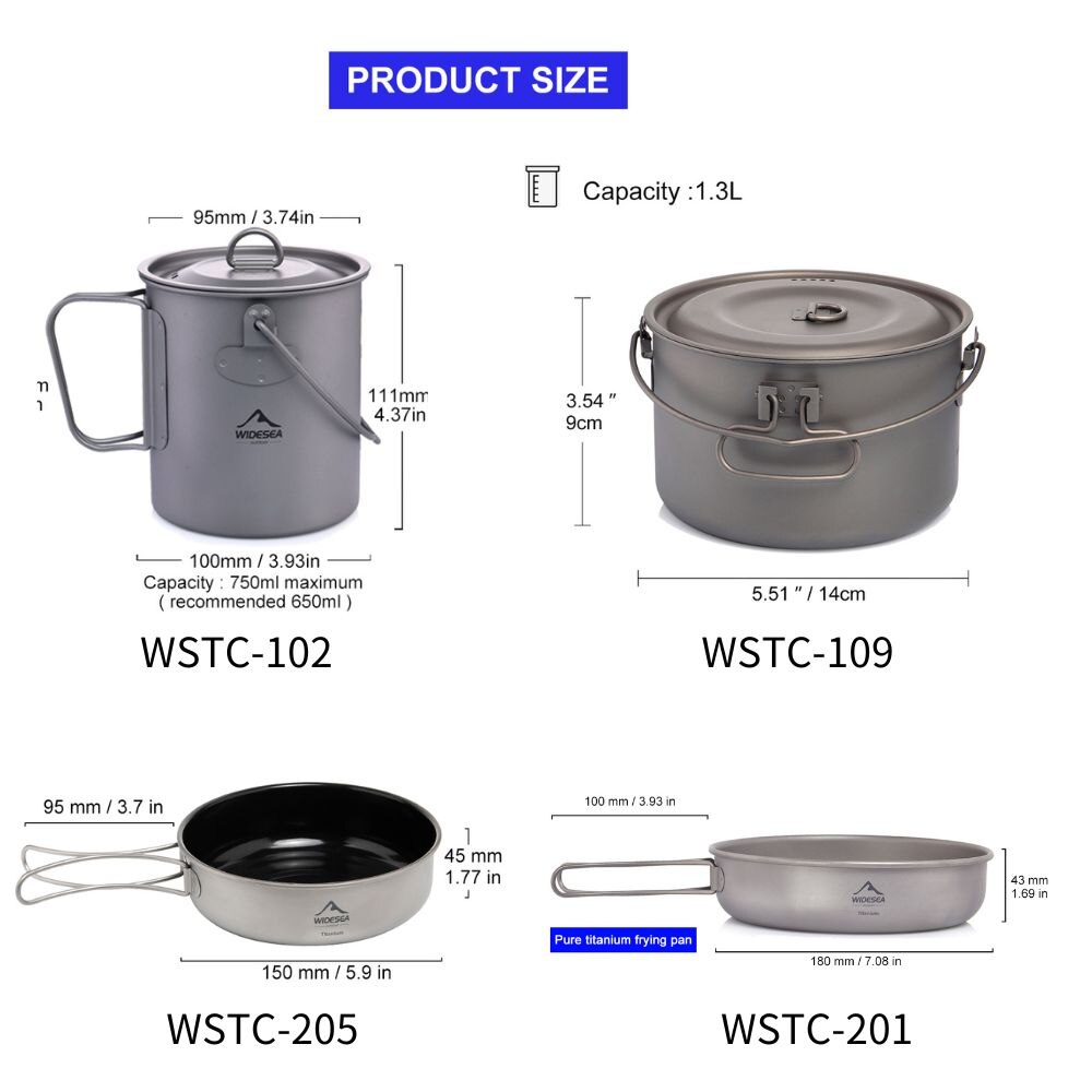 Widesea Camping Tableware Tita - Camping Cooking Gear Set 评论和价格