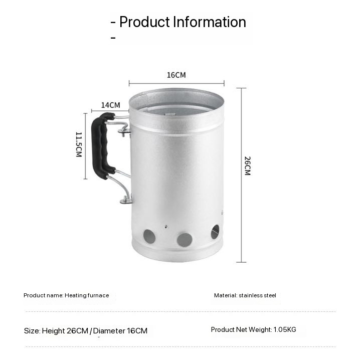 -FAVOUR Auplex Kamado Stainles - Charcoal Chimney Starter 评论和价格