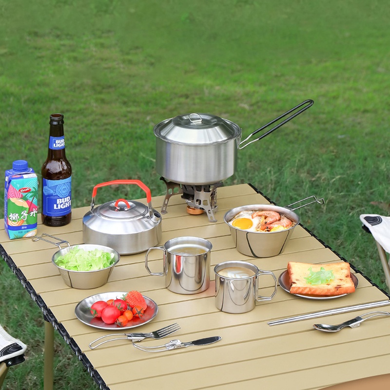 Hot Sale 304 Stainless Steel O - Camping Cooking Mess Kit 评论和价格