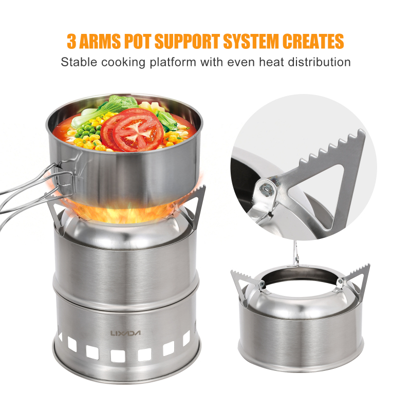Lixada Stainless Steel Wood St - Camping Cooking Alcohol 评论和价格