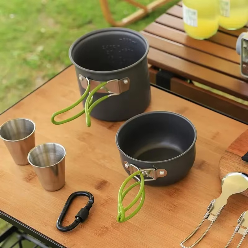 Outdoor Hiking Picnic Cookware - Camping Cooking Gear Set 评论和价格