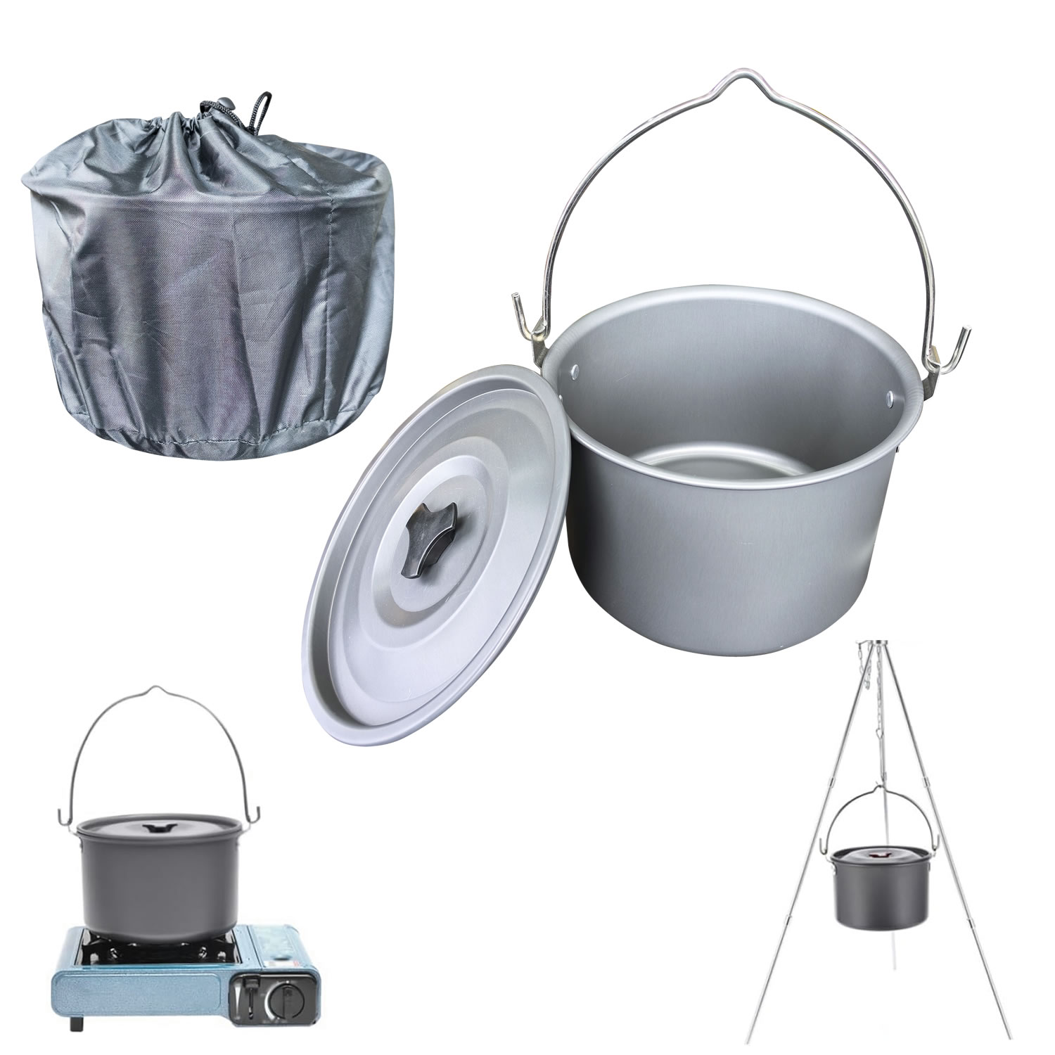 4L Outdoor Hanging Pot Camping - Camping Cooking Pot Large 评论和价格