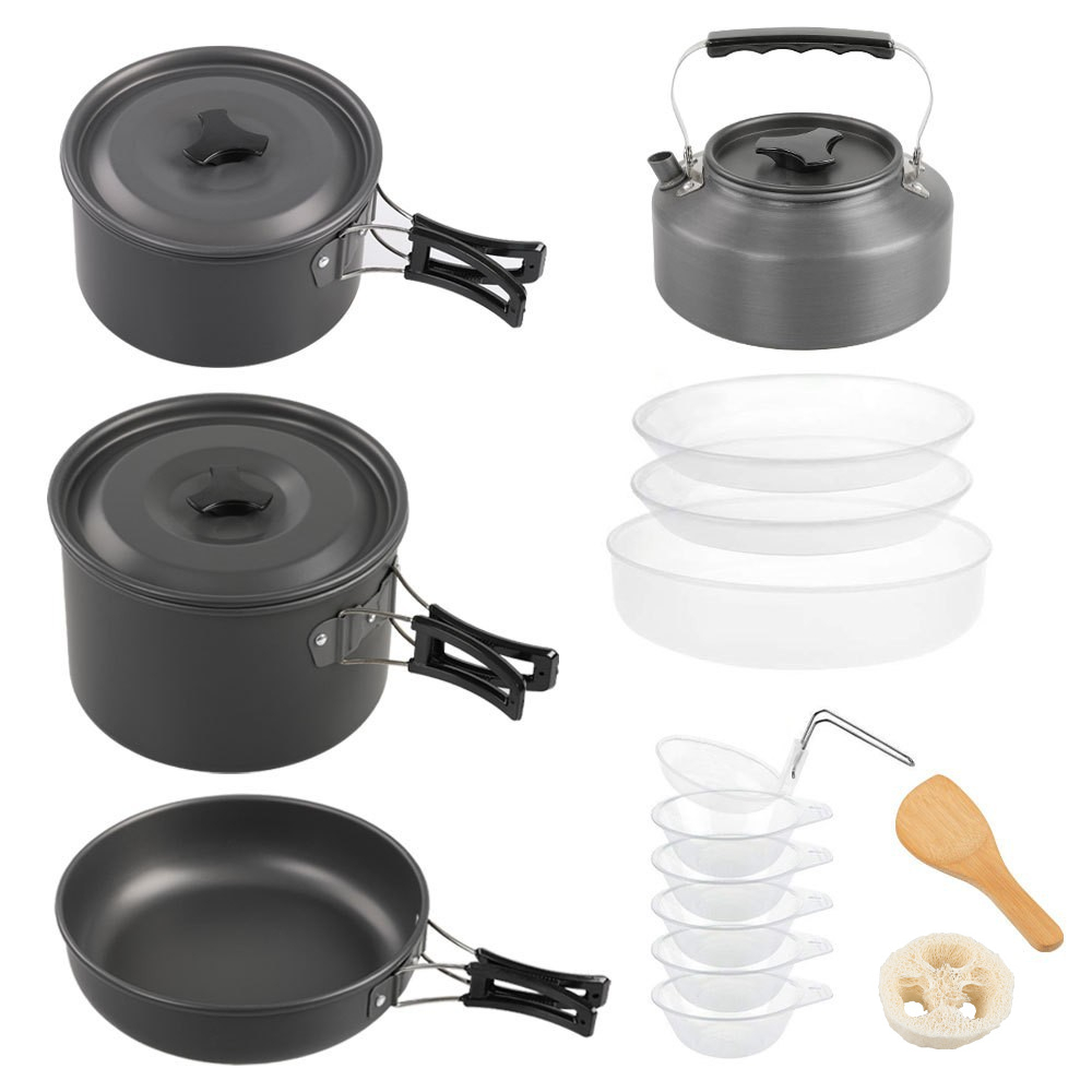 Outdoor large cooking set, 2-4 - Camping Cooking Pot Large 评论和价格