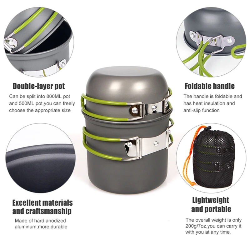 Camping Cookware Mess Kit Ultr - Camping Cooking Mess Kit 评论和价格