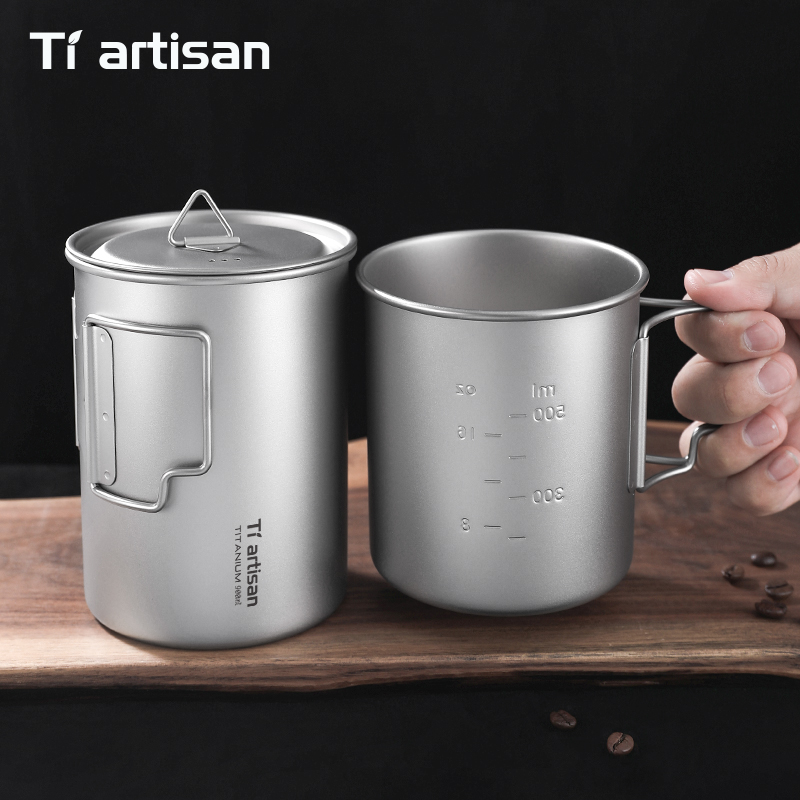 Tiartisan 750ml/ 900ml Titaniu - Camping Cooking Pot Large 评论和价格