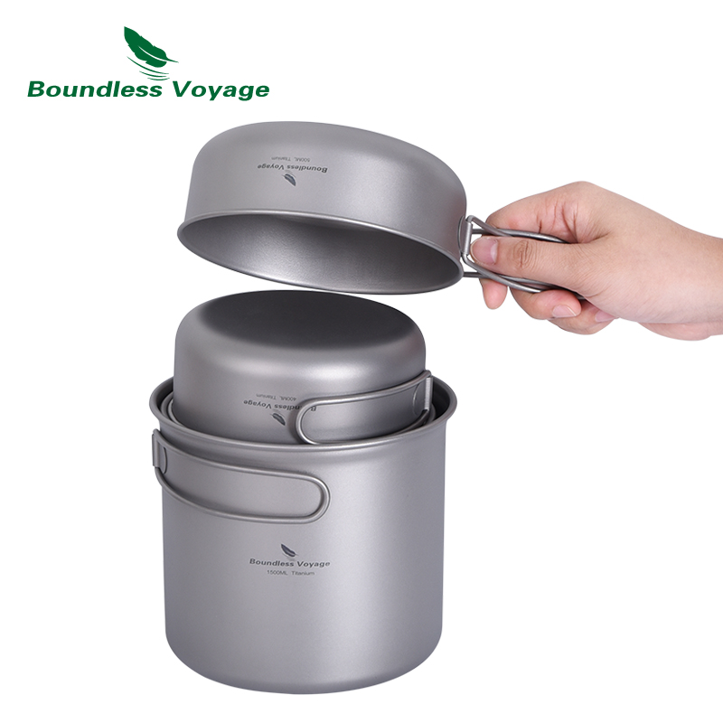 Boundless Voyage Titanium Pot  - Camping Cooking Mess Kit 评论和价格